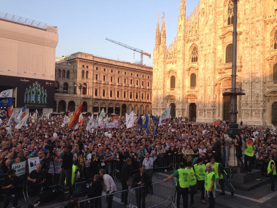 Protest Lega Nord zaterdag18 okt in milaan